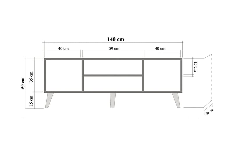 Brokind TV-Benk 140 cm - Brun - Møbler - Mediamøbel & tv møbel - TV-benk & mediabenk