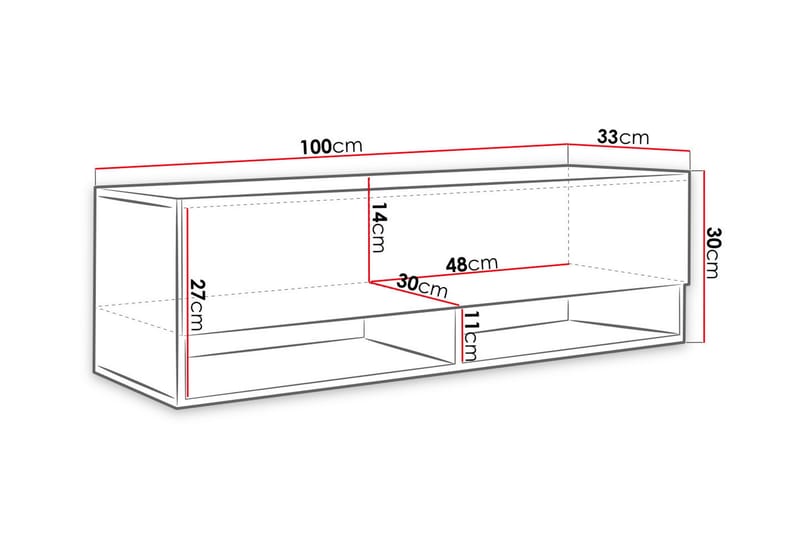 Brya TV-benk 100x32x30 cm - Hvit - Møbler - Mediamøbel & tv møbel - TV-benk & mediabenk