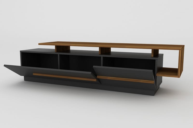 Campora Tv-benk 150 cm - Svart/Mørkebrun - Møbler - Mediamøbel & tv møbel - TV-benk & mediabenk