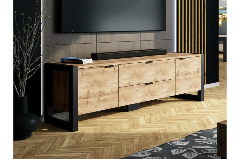 Carbost Tv-benk 160x35 cm - Svart - Møbler - Mediamøbel & tv møbel - TV-benk & mediabenk