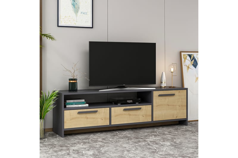 Colvin TV-benk 160 cm - tre/natur - Møbler - Mediamøbel & tv møbel - TV-benk & mediabenk