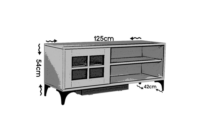 Comfortale TV-benk 125 cm - Hvit - Møbler - Mediamøbel & tv møbel - TV-benk & mediabenk