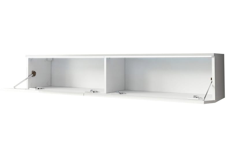 Cuguen TV-benk 140 cm LED-belysning - Tre/Natur|Hvit LED - Møbler - Mediamøbel & tv møbel - TV-benk & mediabenk