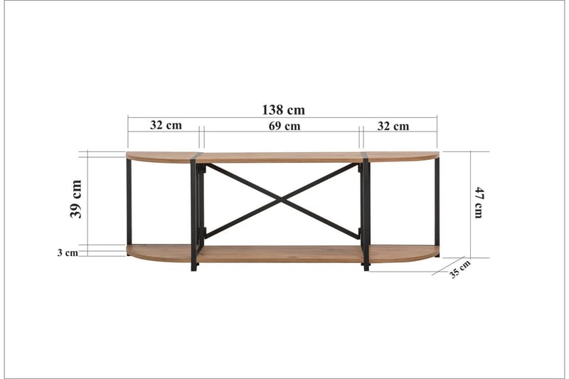 Debesis TV-benk 138 cm - Brun/Svart - Møbler - Mediamøbel & tv møbel - TV-benk & mediabenk