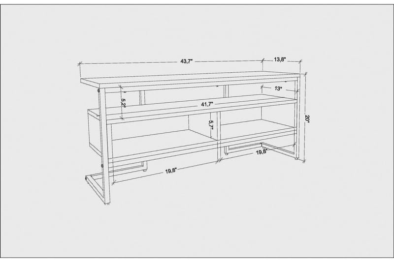 Desgrar Tv-benk 110x49,9 cm - Hvit - Møbler - Mediamøbel & tv møbel - TV-benk & mediabenk