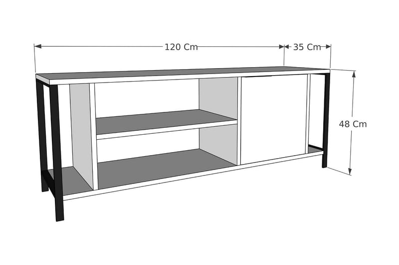 Desgrar Tv-benk 120x54 cm - Antrasitt - Møbler - Mediamøbel & tv møbel - TV-benk & mediabenk