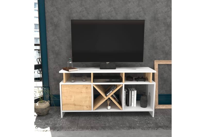 Desgrar Tv-benk 120x60,6 cm - Hvit - Møbler - Mediamøbel & tv møbel - TV-benk & mediabenk