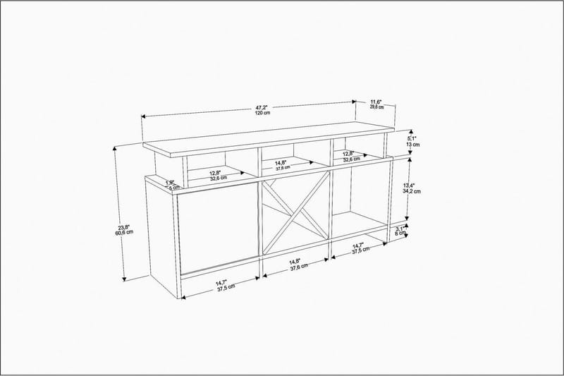 Desgrar Tv-benk 120x60,6 cm - Hvit - Møbler - Mediamøbel & tv møbel - TV-benk & mediabenk