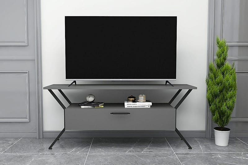 Desgrar Tv-benk 124x54 cm - Antrasitt - Møbler - Mediamøbel & tv møbel - TV-benk & mediabenk