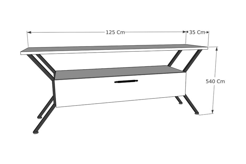 Desgrar Tv-benk 124x54 cm - Antrasitt - Møbler - Mediamøbel & tv møbel - TV-benk & mediabenk