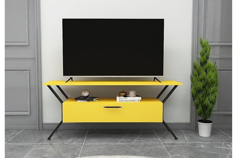 Desgrar Tv-benk 124x54 cm - Gul - Møbler - Mediamøbel & tv møbel - TV-benk & mediabenk