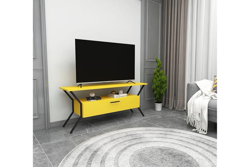 Desgrar Tv-benk 124x54 cm - Gul - Møbler - Mediamøbel & tv møbel - TV-benk & mediabenk