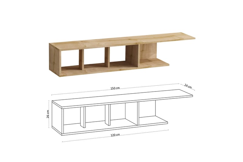 Desgrar Tv-benk 150x26 cm - Blå - Møbler - Mediamøbel & tv møbel - TV-benk & mediabenk