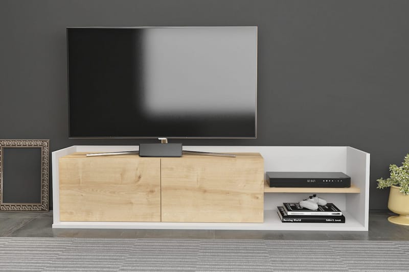 Desgrar Tv-benk 160x36,8 cm - Hvit - Møbler - Mediamøbel & tv møbel - TV-benk & mediabenk