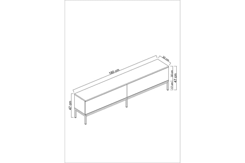 Dorlord TV-benk 180 cm - Grå/Sølv - Møbler - Mediamøbel & tv møbel - TV-benk & mediabenk