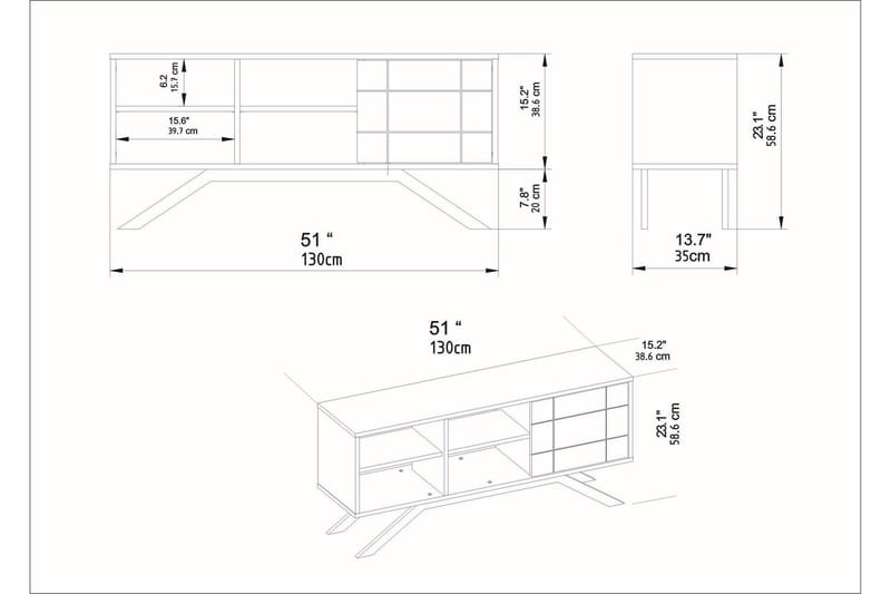 Einbeck Tv-benk 130 cm - Svart - Møbler - Mediamøbel & tv møbel - TV-benk & mediabenk