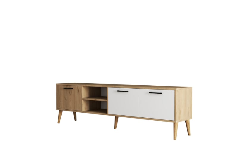 Essexa TV-benk 180x35 cm Brun/Hvit - Hanah Home - Møbler - Mediamøbel & tv møbel - TV-benk & mediabenk