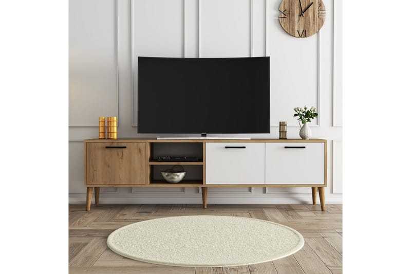 Essexa TV-benk 180x35 cm Brun/Hvit - Hanah Home - Møbler - Mediamøbel & tv møbel - TV-benk & mediabenk