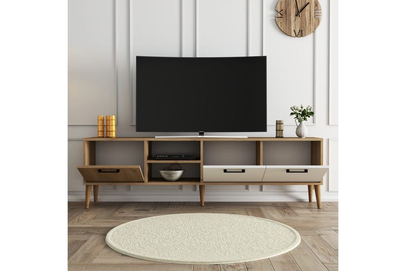 Essexa TV-benk 180x35 cm Brun/Hvit - Hanah Home - Møbler - Mediamøbel & tv møbel - TV-benk & mediabenk