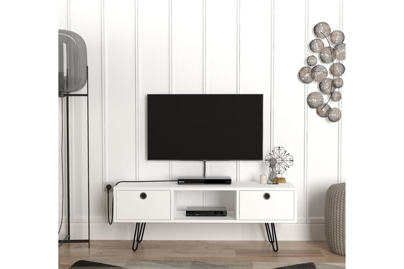 Furny Home TV-benk 120 cm - Hvit - Møbler - Mediamøbel & tv møbel - TV-benk & mediabenk