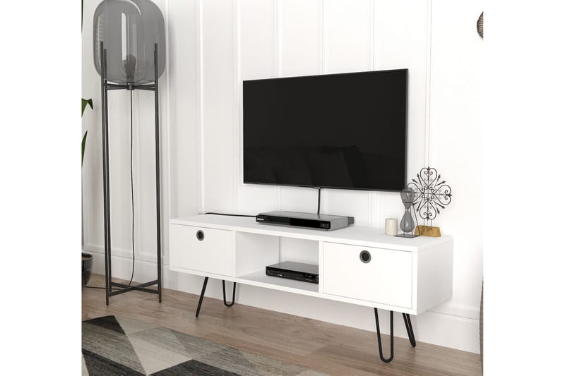 Furny Home TV-benk 120 cm - Hvit - Møbler - Mediamøbel & tv møbel - TV-benk & mediabenk