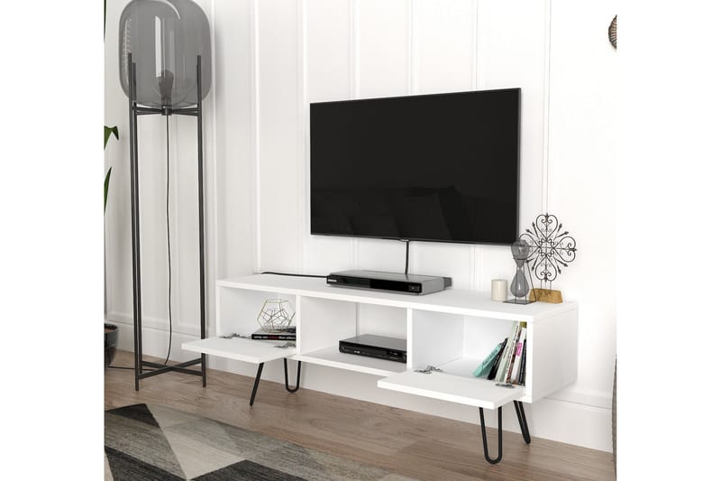 Furny Home TV-benk 120 cm - Hvit - Møbler - Mediamøbel & tv møbel - TV-benk & mediabenk