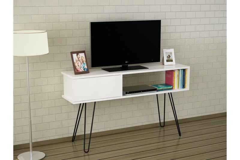 Furny Home TV-benk 120 cm - Hvit - Møbler - Mediamøbel & tv møbel - TV-benk & mediabenk