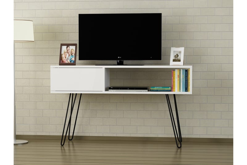 Furny Home TV-benk 120 cm - Hvit - Møbler - Mediamøbel & tv møbel - TV-benk & mediabenk