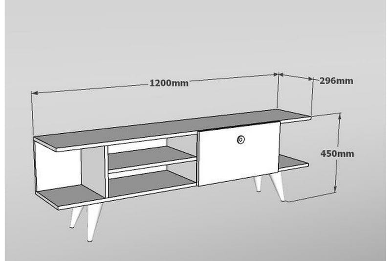 Gurnar Tv-benk 120 cm - Svart/Hvit - Møbler - Mediamøbel & tv møbel - TV-benk & mediabenk