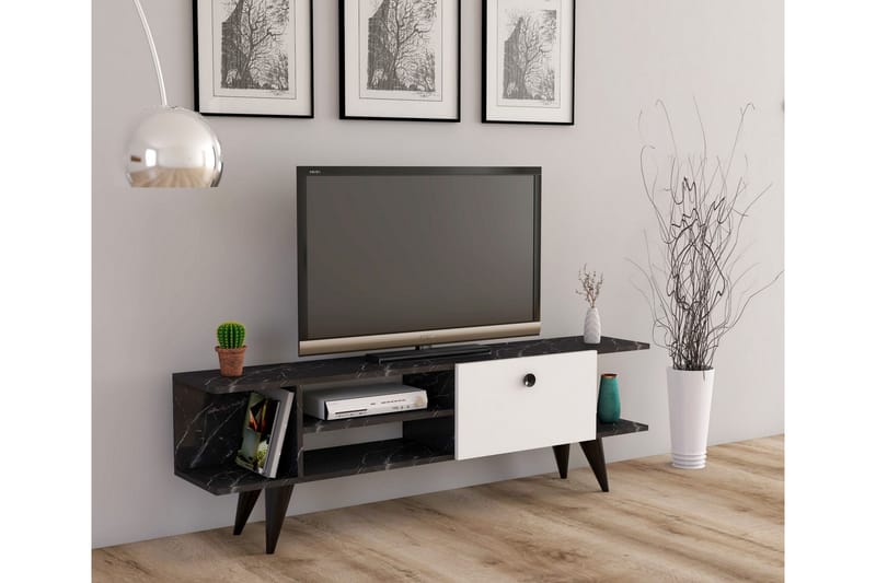 Gurnar Tv-benk 120 cm - Svart/Hvit - Møbler - Mediamøbel & tv møbel - TV-benk & mediabenk