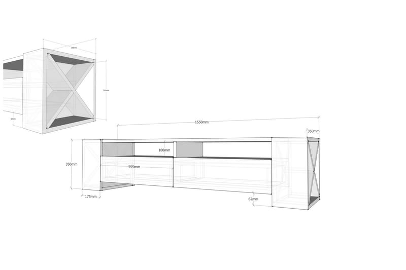 Hejde TV-Benk 155 cm - Brun - Møbler - Mediamøbel & tv møbel - TV-benk & mediabenk