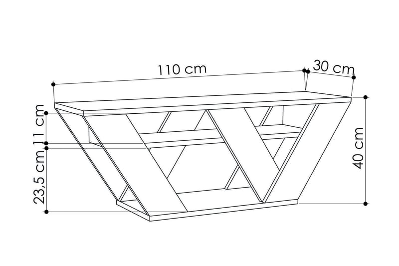 Homitis TV-benk 110 cm - Hvit - Møbler - Mediamøbel & tv møbel - TV-benk & mediabenk