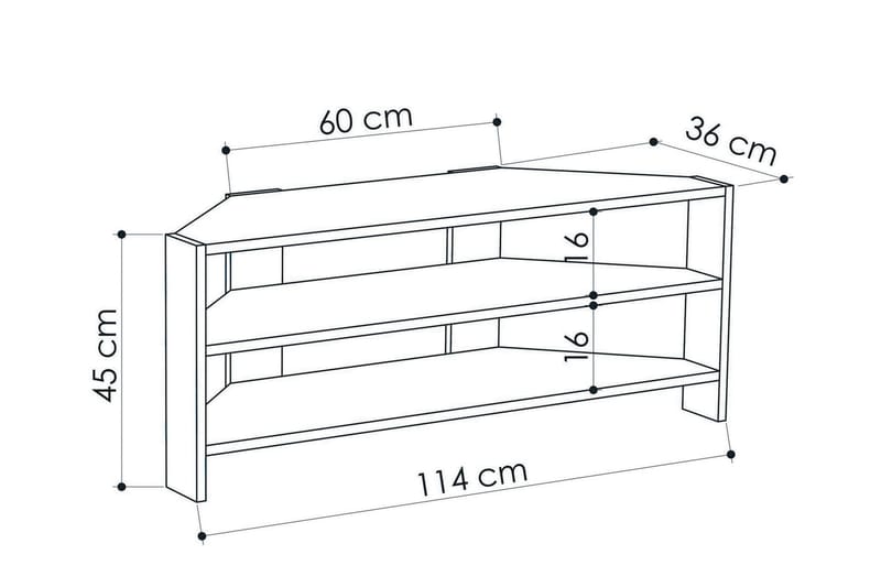 Homitis TV-benk 114 cm - Hvit - Møbler - Mediamøbel & tv møbel - TV-benk & mediabenk