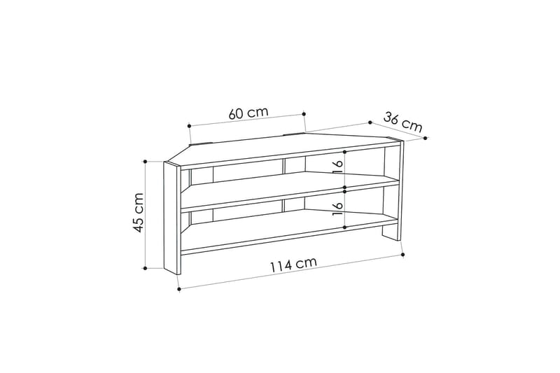 Homitis TV-benk 114 cm - Lysebrun - Møbler - Mediamøbel & tv møbel - TV-benk & mediabenk