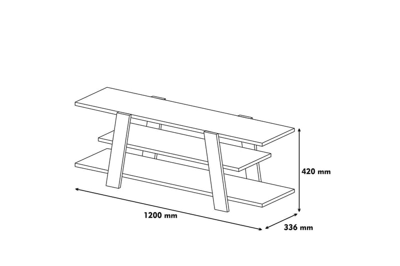 Hovdane TV-Benk 120 cm - Brun/Hvit - Møbler - Mediamøbel & tv møbel - TV-benk & mediabenk