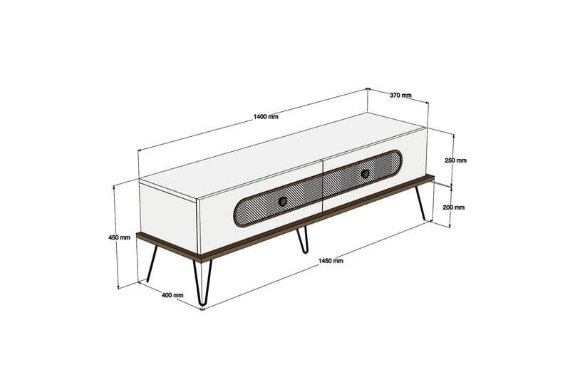 Hovdane TV-benk 145 cm - Brun - Møbler - Mediamøbel & tv møbel - TV-benk & mediabenk