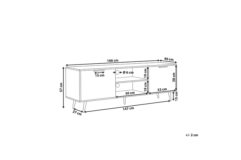 Indio TV-benk 166x40 cm - Svart - Møbler - Mediamøbel & tv møbel - TV-benk & mediabenk