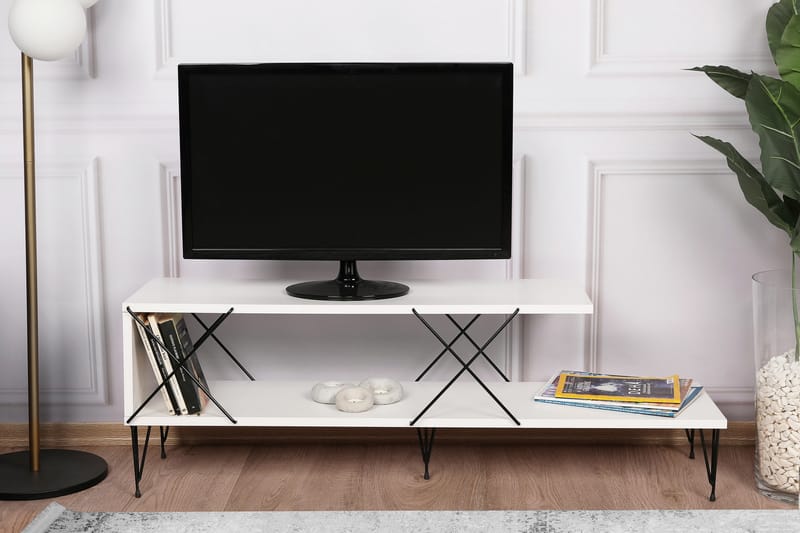 Jaennis Tv-benk 120 cm - Hvit - TV-benk & mediabenk