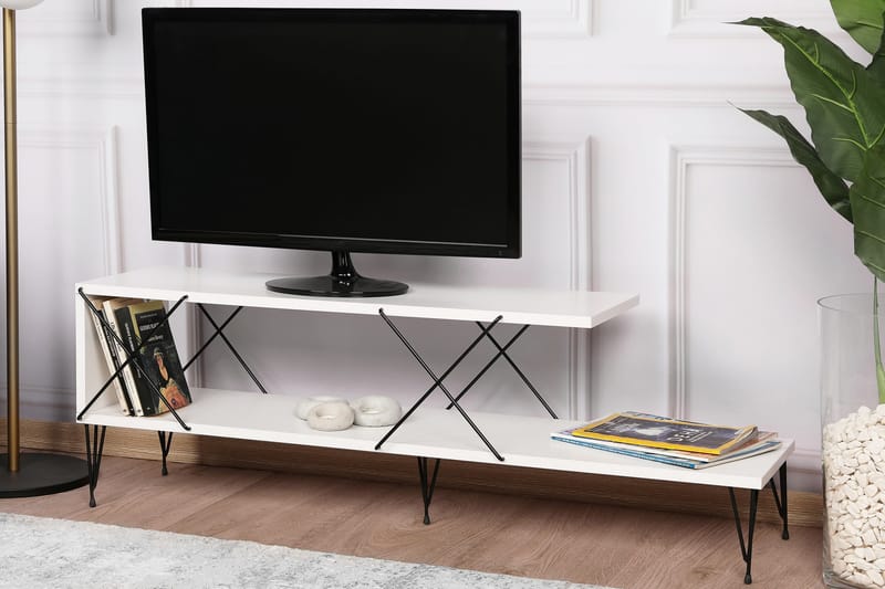 Jaennis Tv-benk 120 cm - Hvit - TV-benk & mediabenk