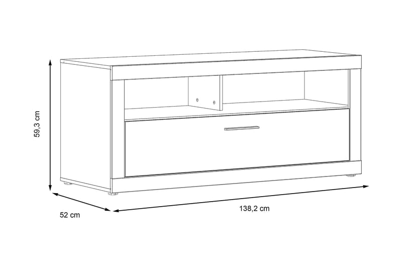 Kranea Tv-benk 138 cm - Grå/Hvit - Møbler - Mediamøbel & tv møbel - TV-benk & mediabenk