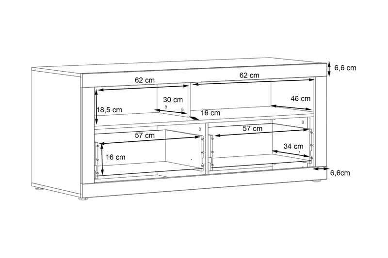 Kranea Tv-benk 138 cm - Grå/Hvit - Møbler - Mediamøbel & tv møbel - TV-benk & mediabenk