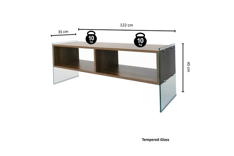 Lekkenne TV-benk 122 cm - Brun - Møbler - Mediamøbel & tv møbel - TV-benk & mediabenk