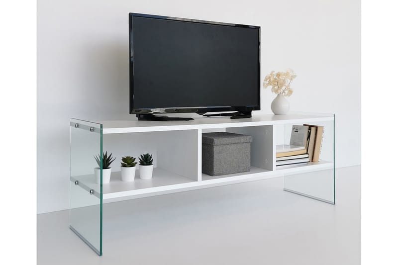 Lekkenne TV-benk 122 cm - Hvit - Møbler - Mediamøbel & tv møbel - TV-benk & mediabenk