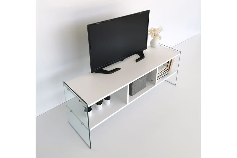 Lekkenne TV-benk 122 cm - Hvit - Møbler - Mediamøbel & tv møbel - TV-benk & mediabenk