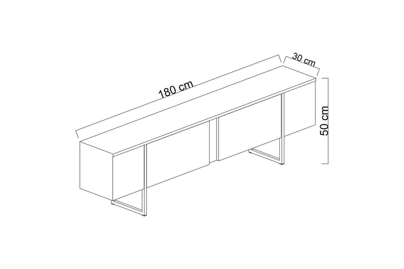 Luxe TV-benk 180x50 cm Brun/Gull - Møbler - Mediamøbel & tv møbel - TV-benk & mediabenk