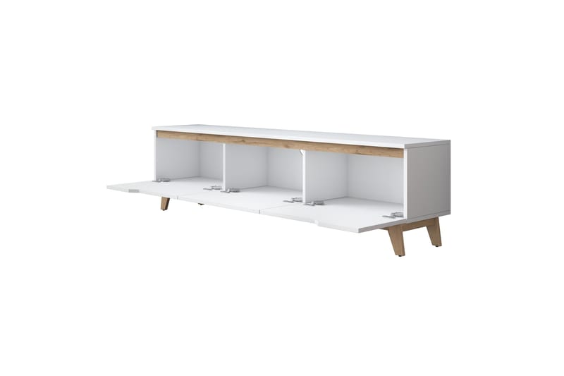 Lychester TV-benk 180x35 cm Hvit/Brun - Møbler - Mediamøbel & tv møbel - TV-benk & mediabenk