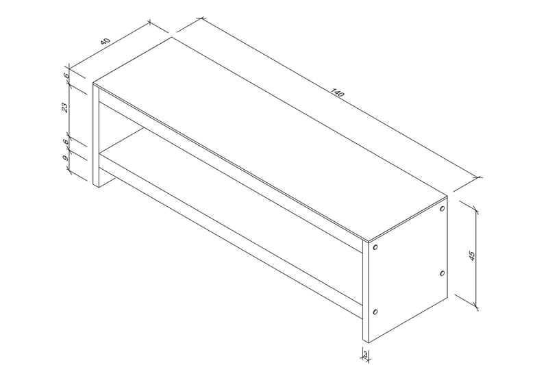 Malmby TV-benk 140 cm - Mørkebrun - Møbler - Mediamøbel & tv møbel - TV-benk & mediabenk