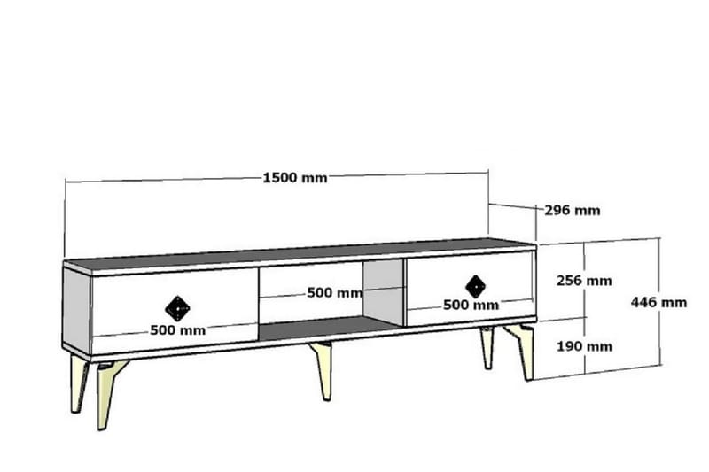 Mangla TV-benk 150 cm - Hvit - Møbler - Mediamøbel & tv møbel - TV-benk & mediabenk