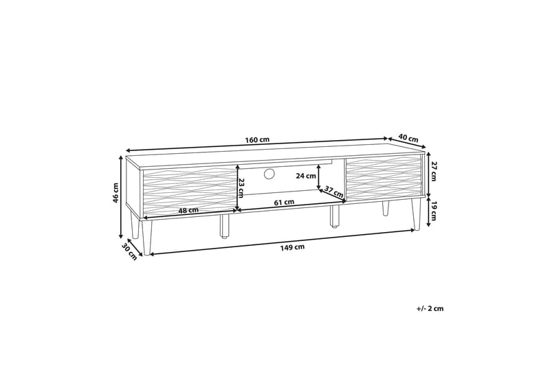 Mccarl TV-Benk 160 cm - Tre/Natur - Møbler - Mediamøbel & tv møbel - TV-benk & mediabenk