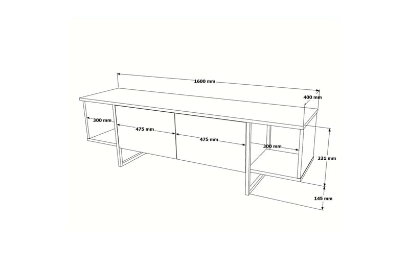 Mushir TV-benk 160 cm - Eik - Møbler - Mediamøbel & tv møbel - TV-benk & mediabenk